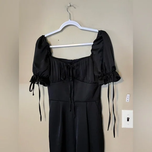 ASOS Outrageous Fortune Milkmaid Satin Jumpsuit - Picture 8 of 8